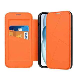 For iPhone 13 Pro Max Magnetic Armor Series RFID Card Slots Leather Phone Case(Orange)