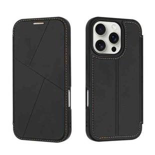 For iPhone 16 Pro Max Magnetic Armor Series RFID Card Slots Leather Phone Case(Black)