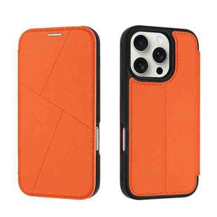 For iPhone 16 Pro Magnetic Armor Series RFID Card Slots Leather Phone Case(Orange)