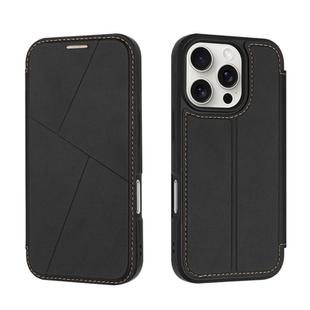 For iPhone 16 Pro Magnetic Armor Series RFID Card Slots Leather Phone Case(Black)