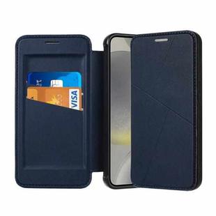 For Samsung Galaxy S24 5G Magnetic Armor Series RFID Card Slots Leather Phone Case(Blue)