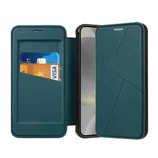 For Samsung Galaxy S24 5G Magnetic Armor Series RFID Card Slots Leather Phone Case(Green)