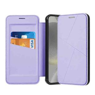 For Samsung Galaxy S24+ 5G Magnetic Armor Series RFID Card Slots Leather Phone Case(Purple)