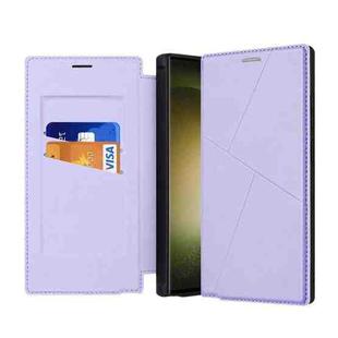 For Samsung Galaxy S24 Ultra 5G Magnetic Armor Series RFID Card Slots Leather Phone Case(Purple)