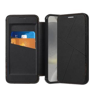 For Samsung Galaxy S25 5G Magnetic Armor Series RFID Card Slots Leather Phone Case(Black)