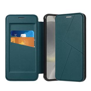 For Samsung Galaxy S25 5G Magnetic Armor Series RFID Card Slots Leather Phone Case(Green)