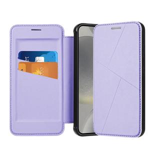 For Samsung Galaxy S25 5G Magnetic Armor Series RFID Card Slots Leather Phone Case(Purple)