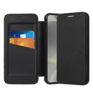 For Samsung Galaxy S25+ 5G Magnetic Armor Series RFID Card Slots Leather Phone Case(Black)