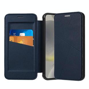 For Samsung Galaxy S25+ 5G Magnetic Armor Series RFID Card Slots Leather Phone Case(Blue)