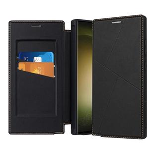 For Samsung Galaxy S25 Ultra 5G Magnetic Armor Series RFID Card Slots Leather Phone Case(Black)