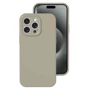 For iPhone 15 Pro Max Precise Hole Liquid Silicone Jelly Color Full Coverage Phone Case(Rock Gray)