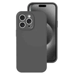 For iPhone 15 Pro Max Precise Hole Liquid Silicone Jelly Color Full Coverage Phone Case(Carbon Gray)