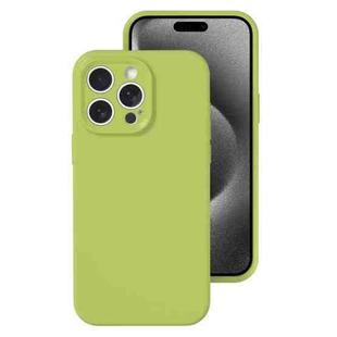 For iPhone 15 Pro Max Precise Hole Liquid Silicone Jelly Color Full Coverage Phone Case(Willow Green)