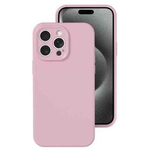 For iPhone 15 Pro Max Precise Hole Liquid Silicone Jelly Color Full Coverage Phone Case(Sand Pink)