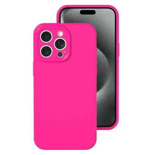 For iPhone 15 Pro Max Precise Hole Liquid Silicone Jelly Color Full Coverage Phone Case(Brilliant Pink)