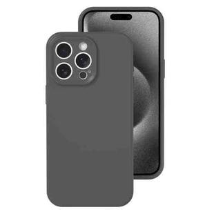 For iPhone 15 Pro Precise Hole Liquid Silicone Jelly Color Full Coverage Phone Case(Carbon Gray)