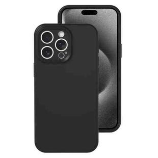 For iPhone 15 Pro Precise Hole Liquid Silicone Jelly Color Full Coverage Phone Case(Black)