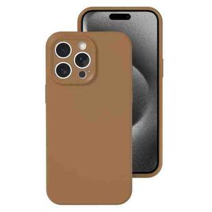 For iPhone 15 Pro Precise Hole Liquid Silicone Jelly Color Full Coverage Phone Case(Khaki)