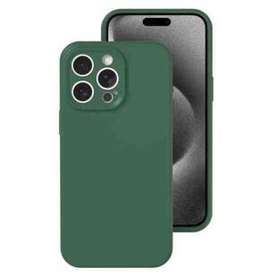 For iPhone 15 Pro Precise Hole Liquid Silicone Jelly Color Full Coverage Phone Case(Moss Green)