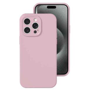 For iPhone 15 Pro Precise Hole Liquid Silicone Jelly Color Full Coverage Phone Case(Sand Pink)