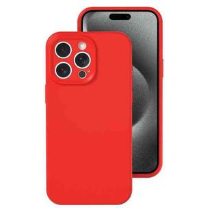 For iPhone 15 Pro Precise Hole Liquid Silicone Jelly Color Full Coverage Phone Case(The Chinese Red)