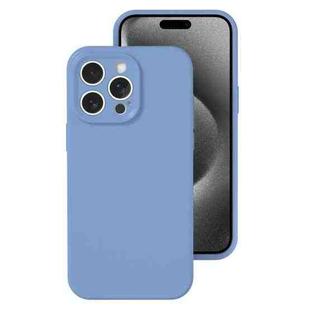 For iPhone 15 Pro Precise Hole Liquid Silicone Jelly Color Full Coverage Phone Case(Thin Fog Blue)