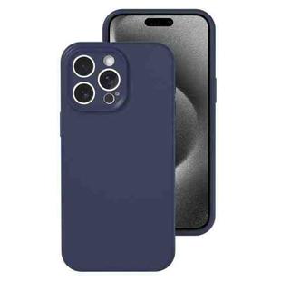 For iPhone 15 Pro Precise Hole Liquid Silicone Jelly Color Full Coverage Phone Case(Midnight Blue)