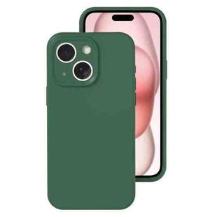 For iPhone 15 Plus Precise Hole Liquid Silicone Jelly Color Full Coverage Phone Case(Moss Green)