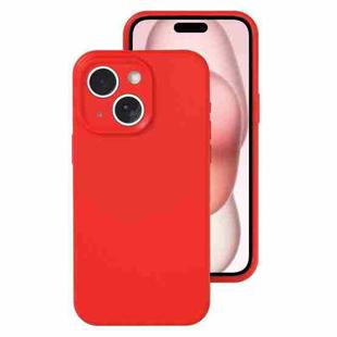 For iPhone 15 Plus Precise Hole Liquid Silicone Jelly Color Full Coverage Phone Case(The Chinese Red)