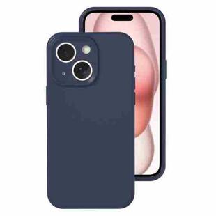 For iPhone 15 Plus Precise Hole Liquid Silicone Jelly Color Full Coverage Phone Case(Midnight Blue)