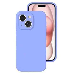 For iPhone 15 Plus Precise Hole Liquid Silicone Jelly Color Full Coverage Phone Case(Light Purple)