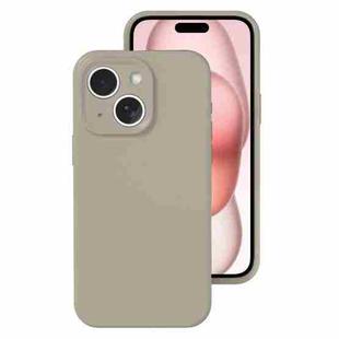 For iPhone 15 Precise Hole Liquid Silicone Jelly Color Full Coverage Phone Case(Rock Gray)