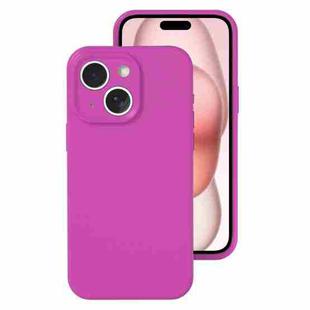 For iPhone 15 Precise Hole Liquid Silicone Jelly Color Full Coverage Phone Case(Dragon Fruit Color)