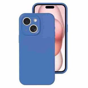 For iPhone 15 Precise Hole Liquid Silicone Jelly Color Full Coverage Phone Case(Navy Blue)