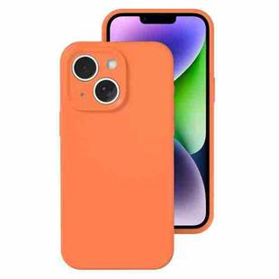 For iPhone 14 Plus Precise Hole Liquid Silicone Jelly Color Full Coverage Phone Case(Sugar Orange Color)