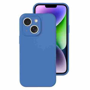 For iPhone 14 Plus Precise Hole Liquid Silicone Jelly Color Full Coverage Phone Case(Navy Blue)