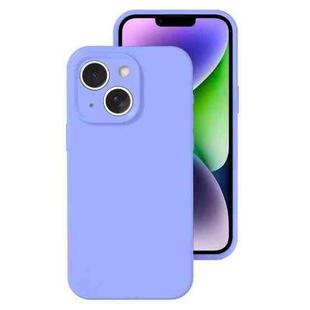 For iPhone 14 Plus Precise Hole Liquid Silicone Jelly Color Full Coverage Phone Case(Light Purple)