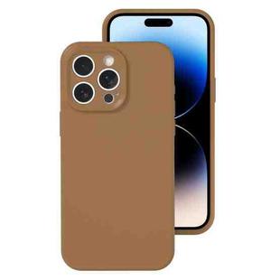 For iPhone 14 Pro Precise Hole Liquid Silicone Jelly Color Full Coverage Phone Case(Khaki)