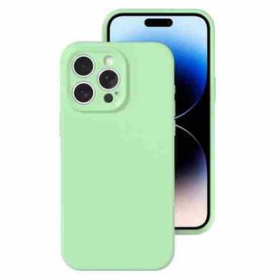 For iPhone 14 Pro Precise Hole Liquid Silicone Jelly Color Full Coverage Phone Case(Mint Green)