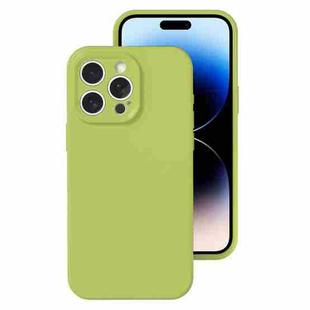 For iPhone 14 Pro Precise Hole Liquid Silicone Jelly Color Full Coverage Phone Case(Willow Green)