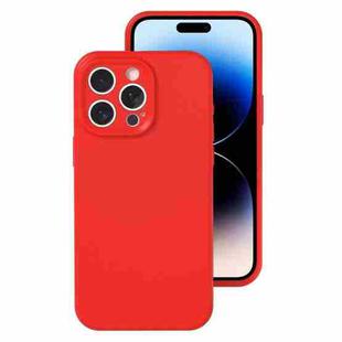 For iPhone 14 Pro Precise Hole Liquid Silicone Jelly Color Full Coverage Phone Case(The Chinese Red)