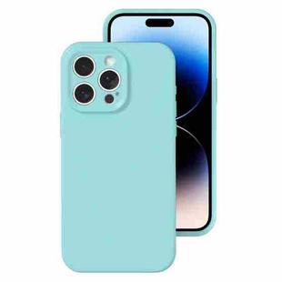 For iPhone 14 Pro Precise Hole Liquid Silicone Jelly Color Full Coverage Phone Case(Glacier Blue)