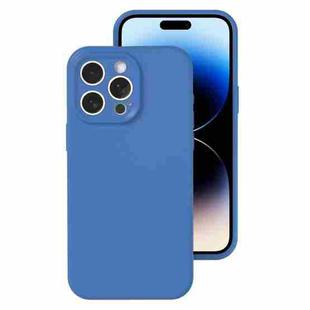 For iPhone 14 Pro Precise Hole Liquid Silicone Jelly Color Full Coverage Phone Case(Navy Blue)