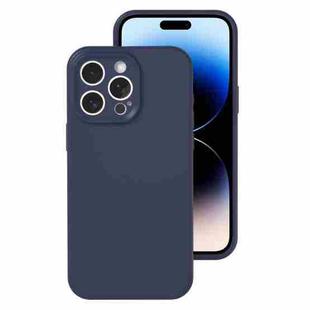 For iPhone 14 Pro Precise Hole Liquid Silicone Jelly Color Full Coverage Phone Case(Midnight Blue)