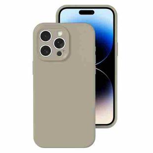 For iPhone 14 Pro Max Precise Hole Liquid Silicone Jelly Color Full Coverage Phone Case(Rock Gray)