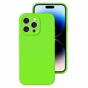 For iPhone 14 Pro Max Precise Hole Liquid Silicone Jelly Color Full Coverage Phone Case(Fluorescent Green)