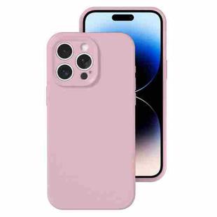 For iPhone 14 Pro Max Precise Hole Liquid Silicone Jelly Color Full Coverage Phone Case(Sand Pink)