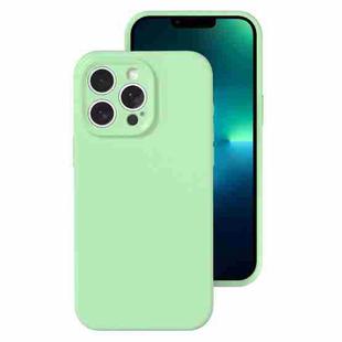 For iPhone 13 Pro Max Precise Hole Liquid Silicone Jelly Color Full Coverage Phone Case(Mint Green)