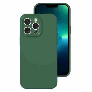 For iPhone 13 Pro Max Precise Hole Liquid Silicone Jelly Color Full Coverage Phone Case(Moss Green)