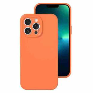 For iPhone 13 Pro Max Precise Hole Liquid Silicone Jelly Color Full Coverage Phone Case(Sugar Orange Color)